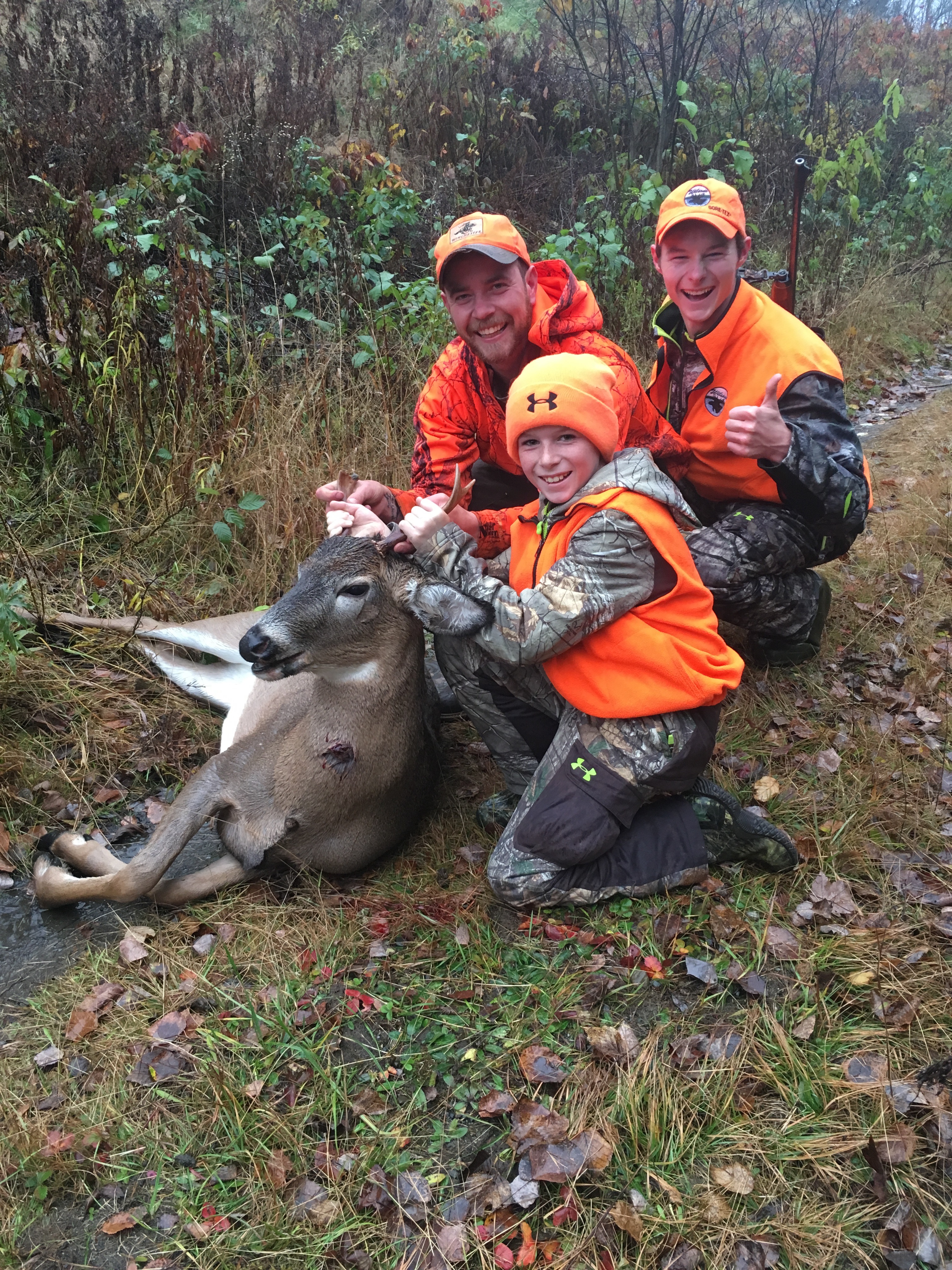 The crew with Cullens first deer!