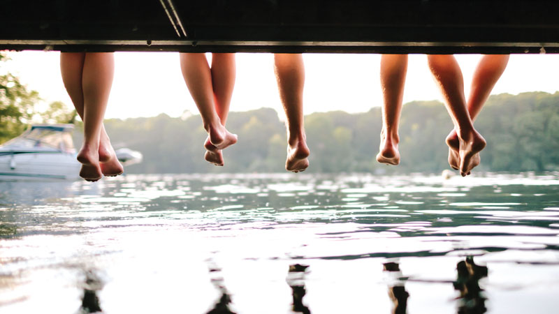 Dip your toes into the waters of the Belgrade Lakes.