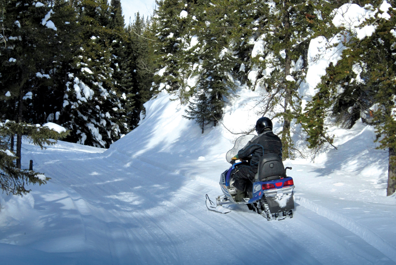 Snowmobile many miles of interconnected trails.