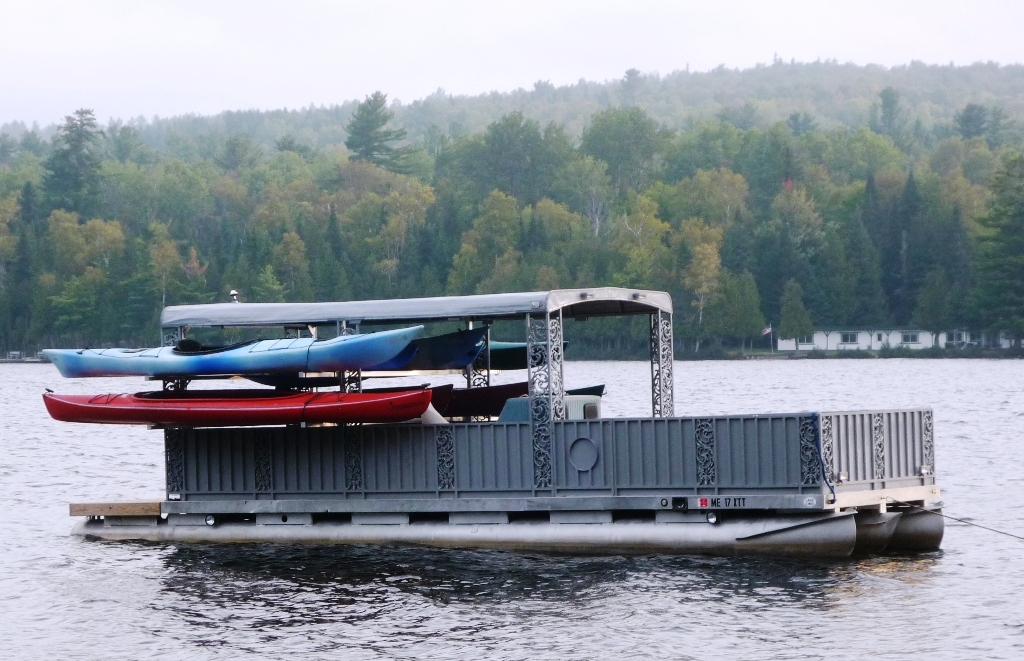 Kayaks loaded on the Gray Ghost