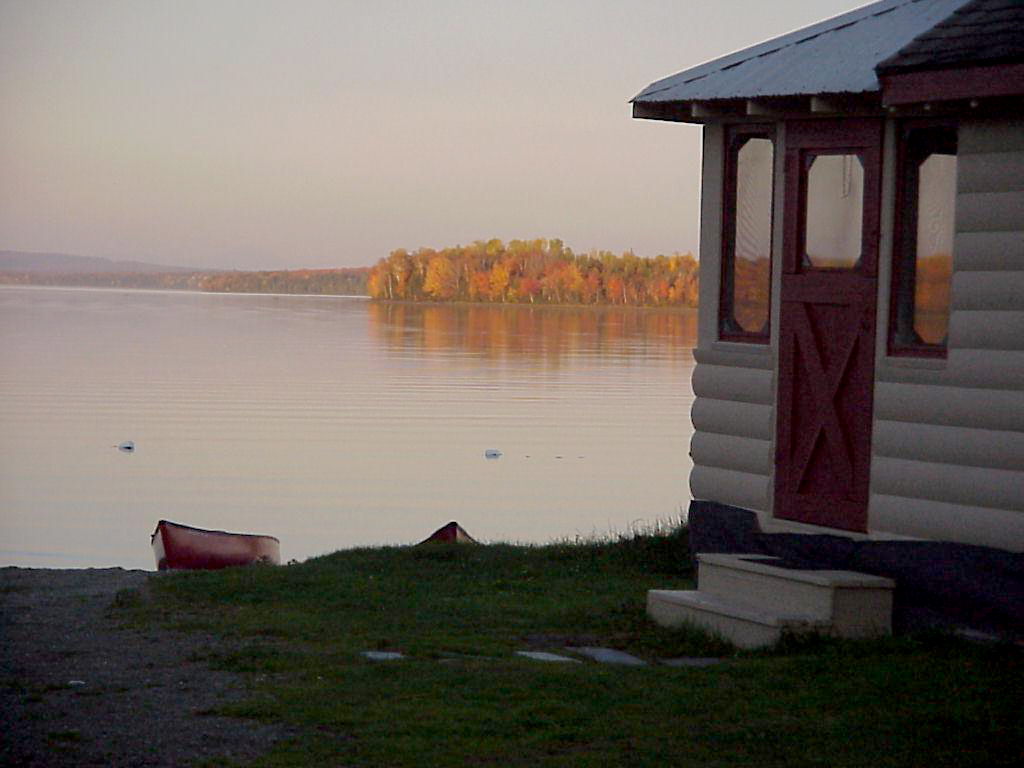 A fall foliage view, taken next to one of our 15 cabins.