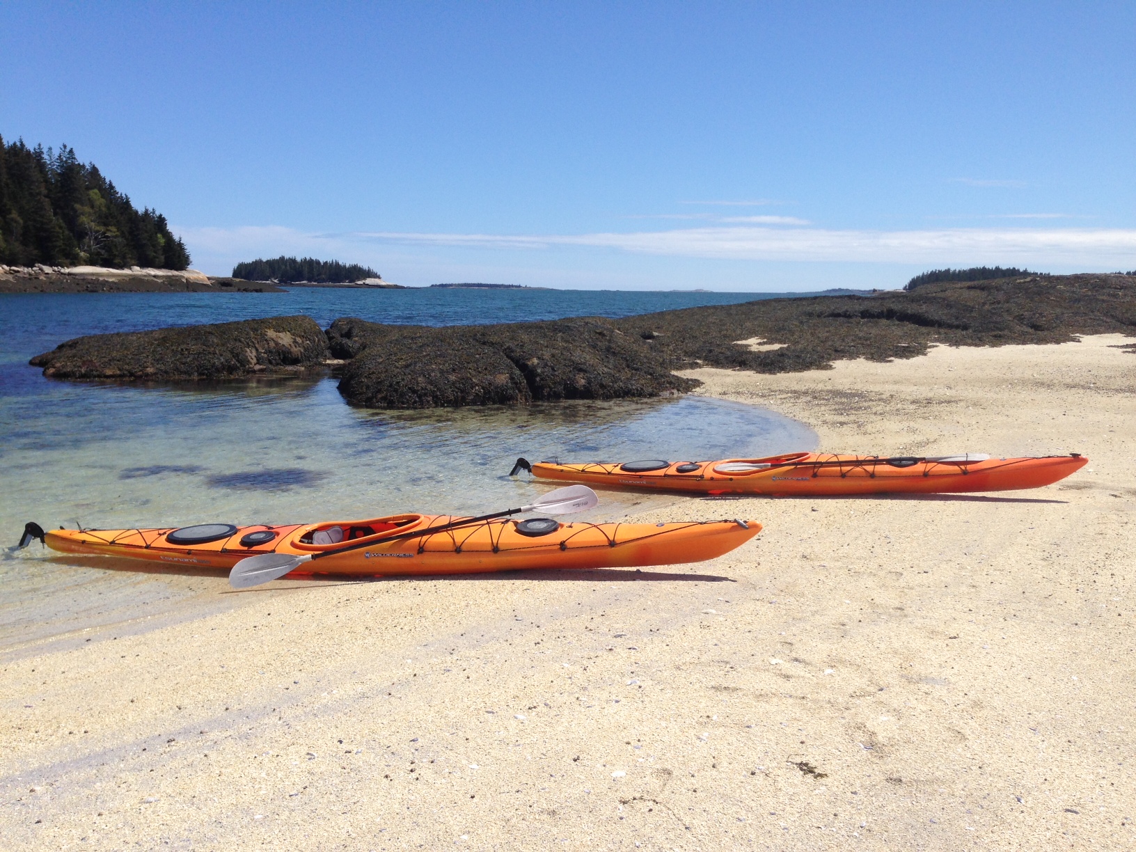 Kayaks are provided with rental of Spruce Island