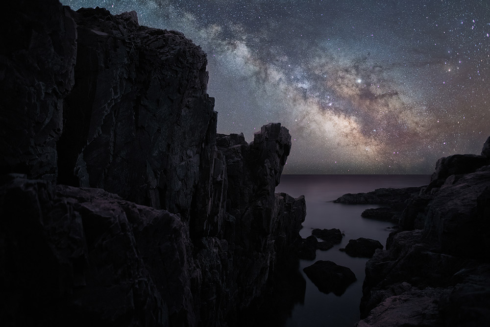 The night sky in Acadia National Park