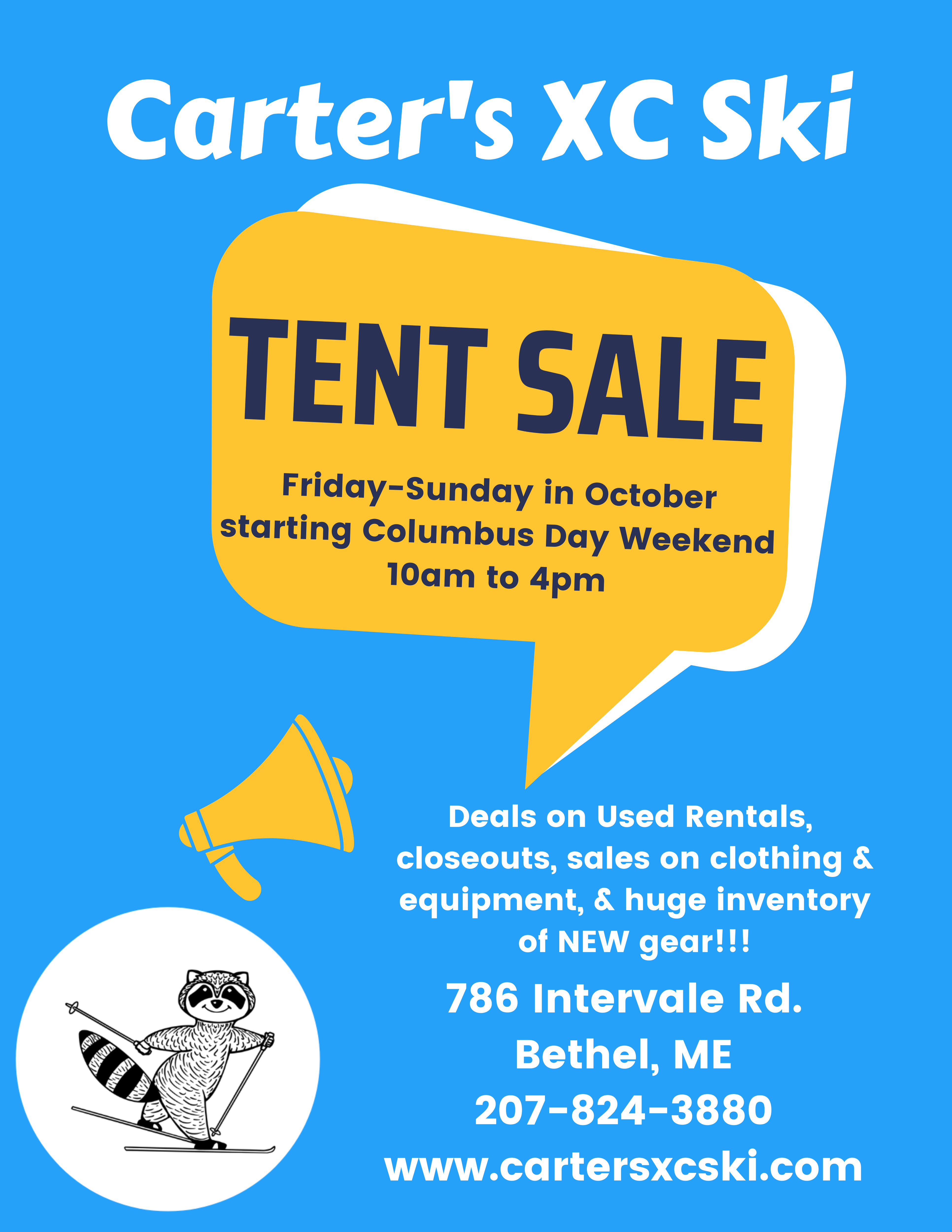 Annual XC Ski Tent Sale Visit Maine