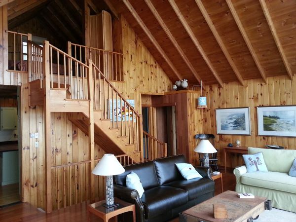 First Light Cottage - Great room room with lots of seating and magnificent water views.