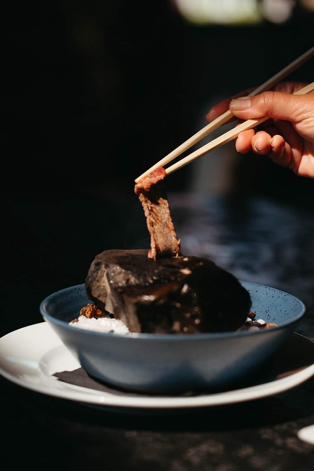 This dining experience involves preparing wagyu beef or scallops over a hot rock at your table - by you! – Brooke