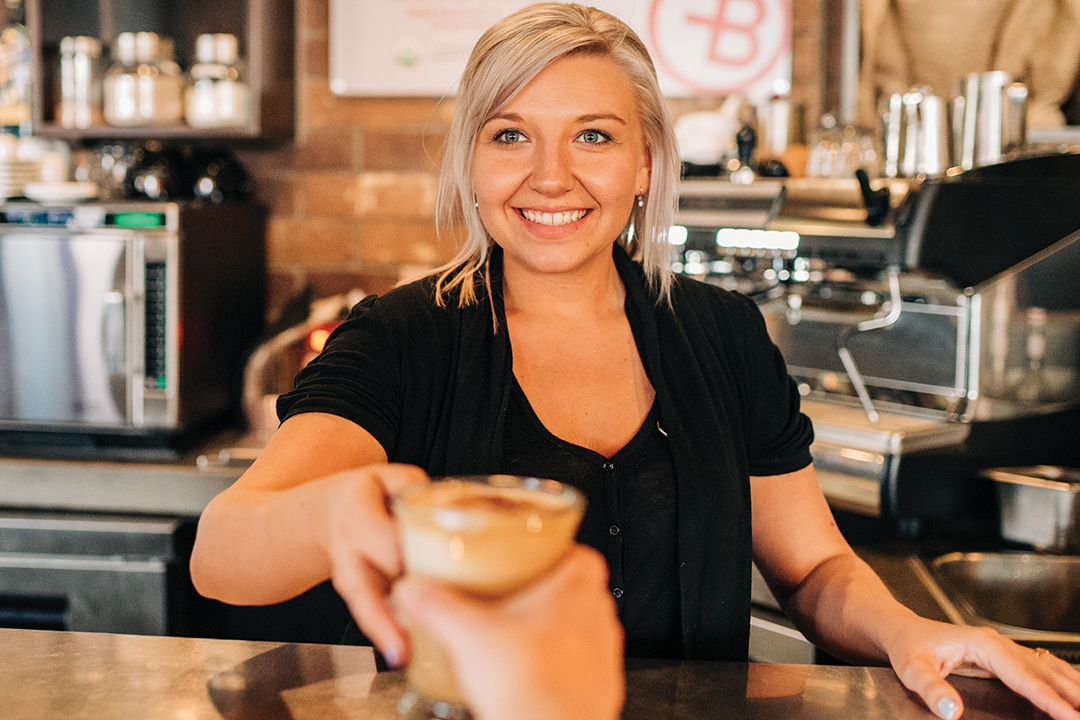 Start your day with a fresh, hot cup of locally roasted coffee at The Firebrand Coffee Bar!