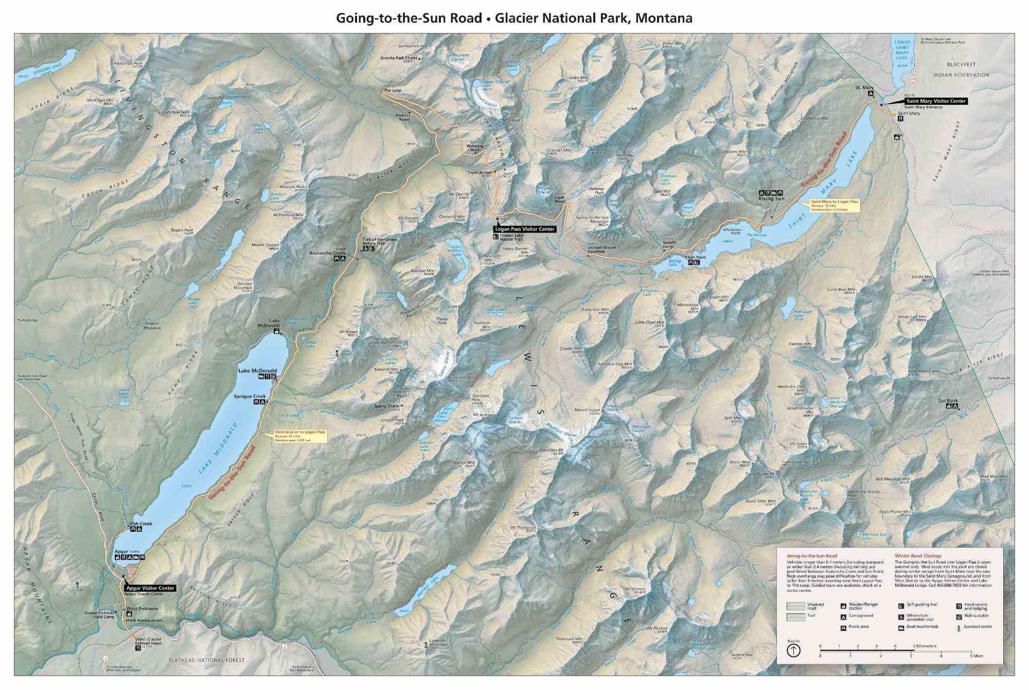 map of Going-to-the-sun road