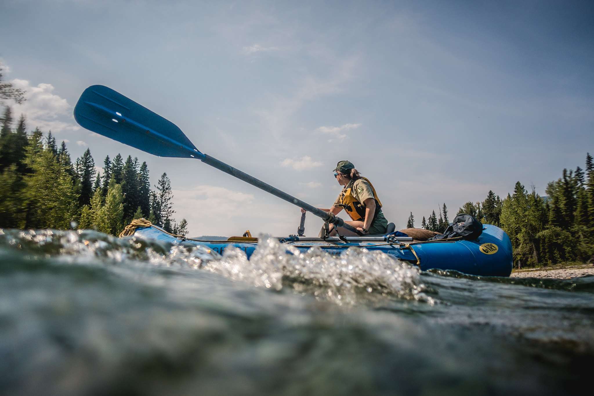 woman rafting on the Flathead River