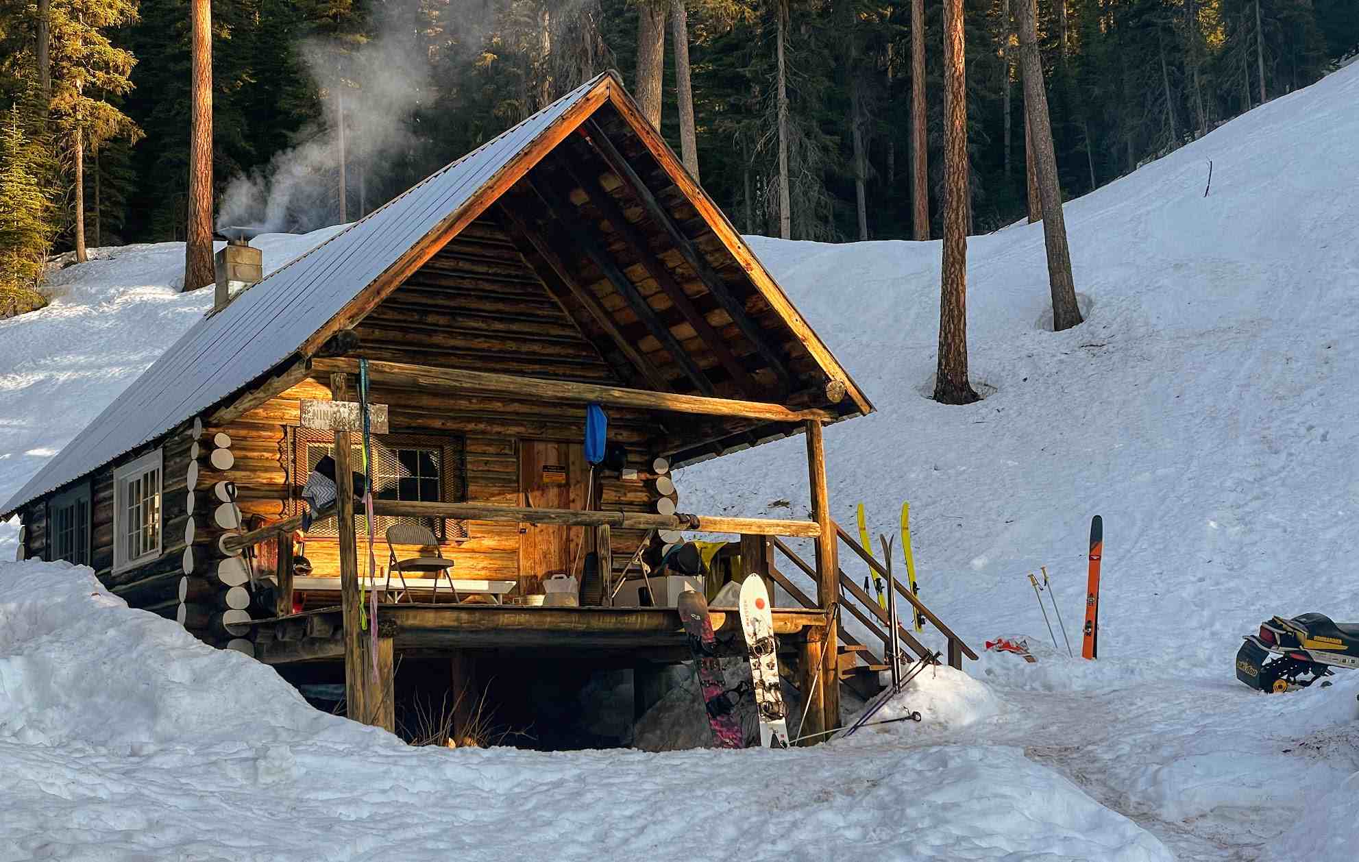 a cozy winter cabin in northwest Montana