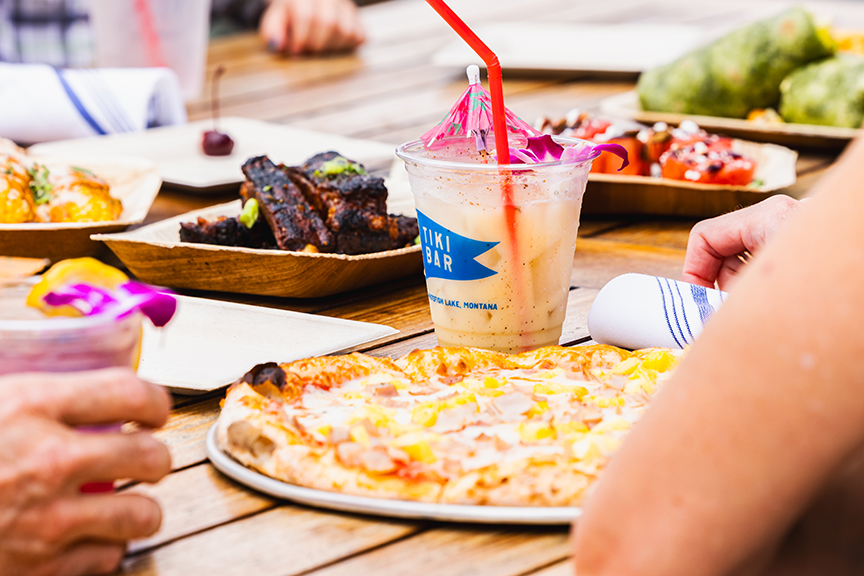 Enjoy lakefront dining at The Tiki Bar on Whitefish Lake. – Noah Couser