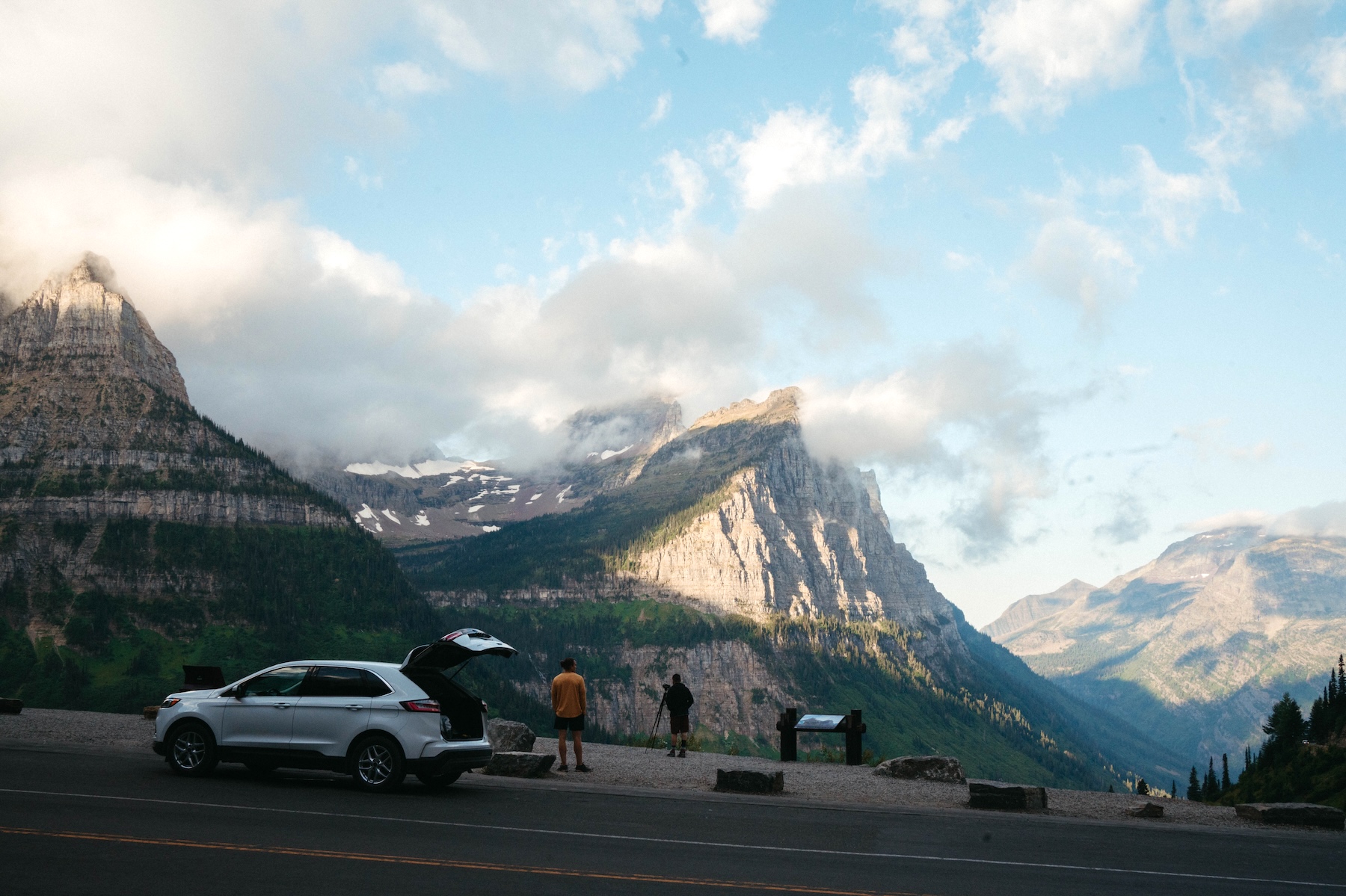 One of many scenic stops along the Going to the Sun Road in Glacier National Park