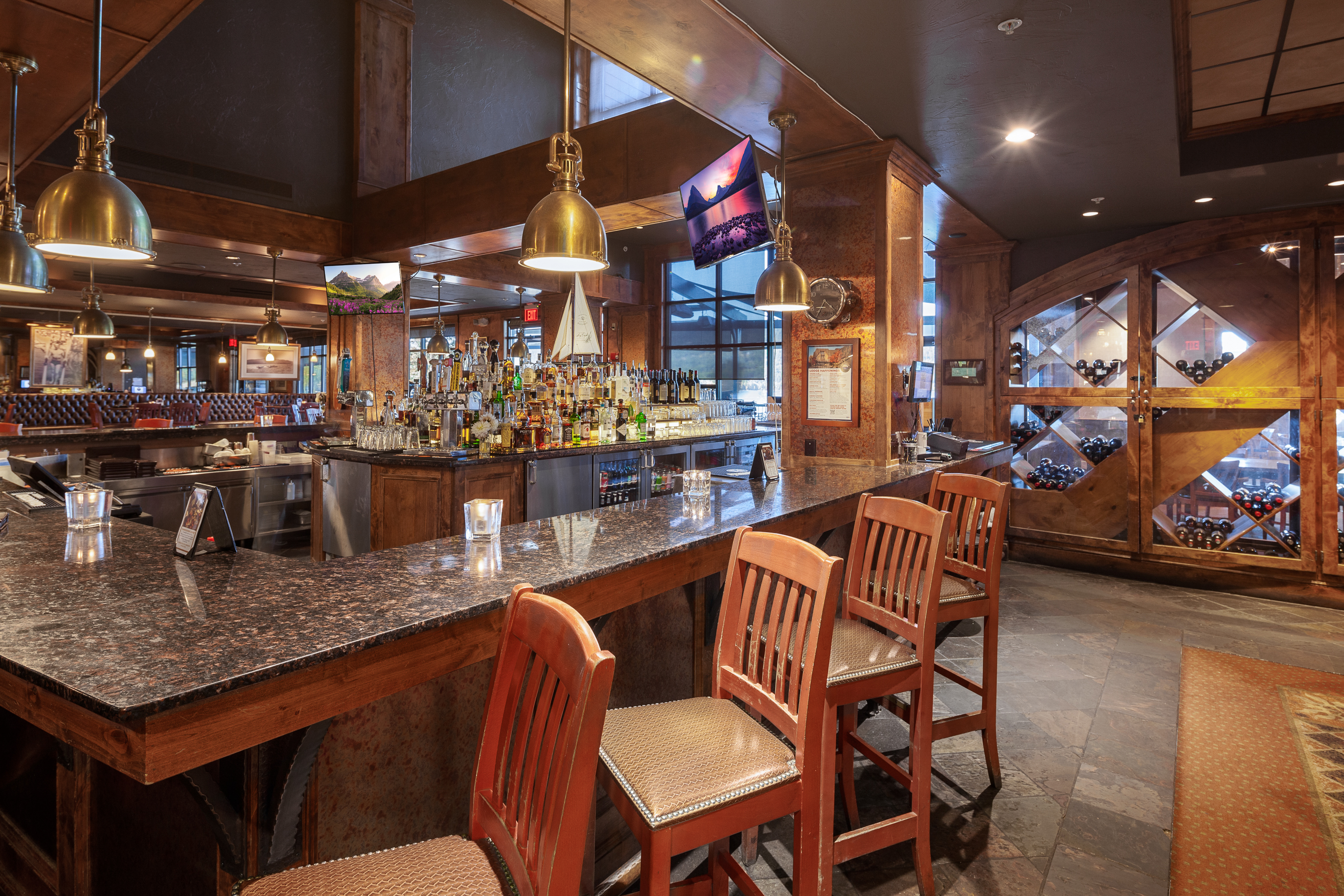 You'll find top shelf spirits and more in the Boat Club Bar – Glacier View Studio