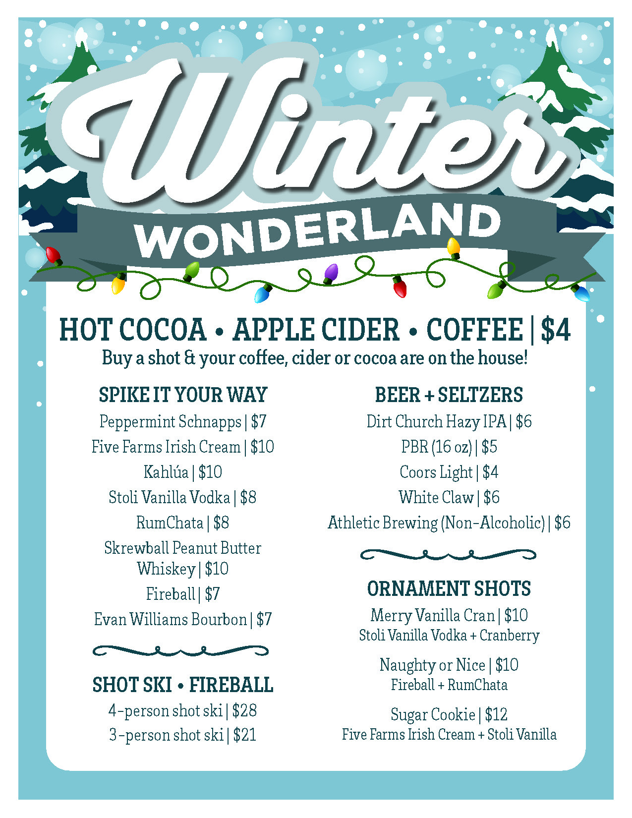 Winter Wonderland Menu